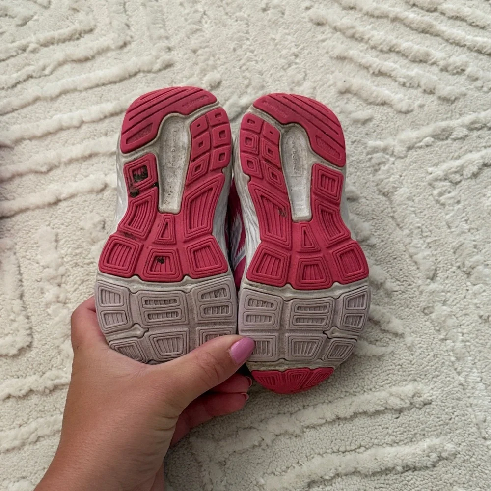 New Balance Kids Bright Pink and Gray Athletic Sneakers
